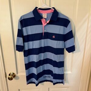 Brooks Brothers Navy and Pink Polo Shirt